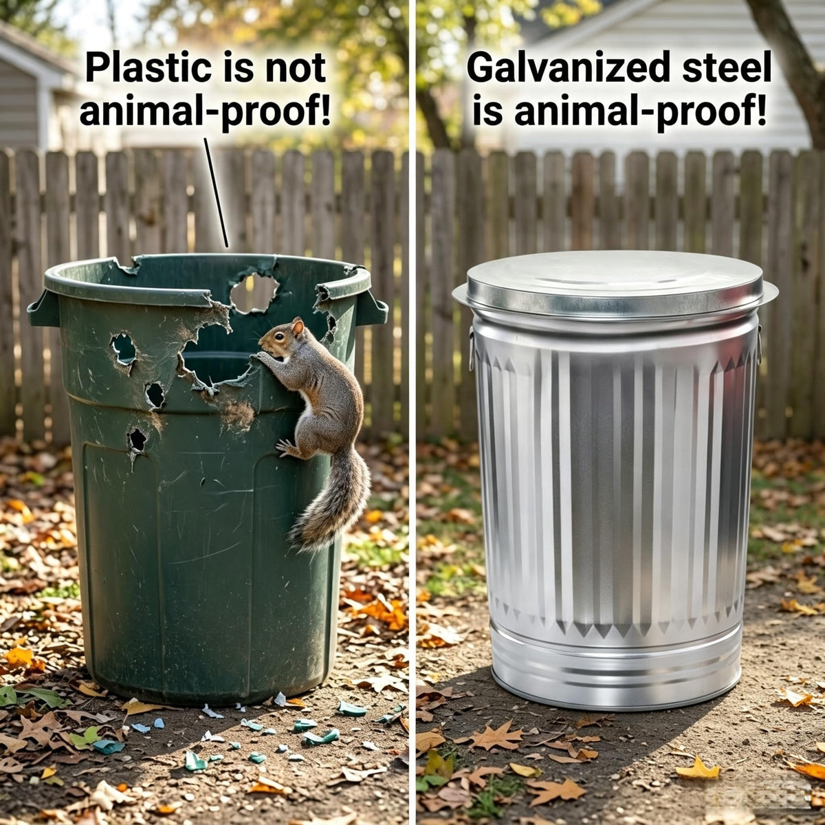 31 Gallon Heavy Duty Galvanized Metal Trash Can with Lid O255