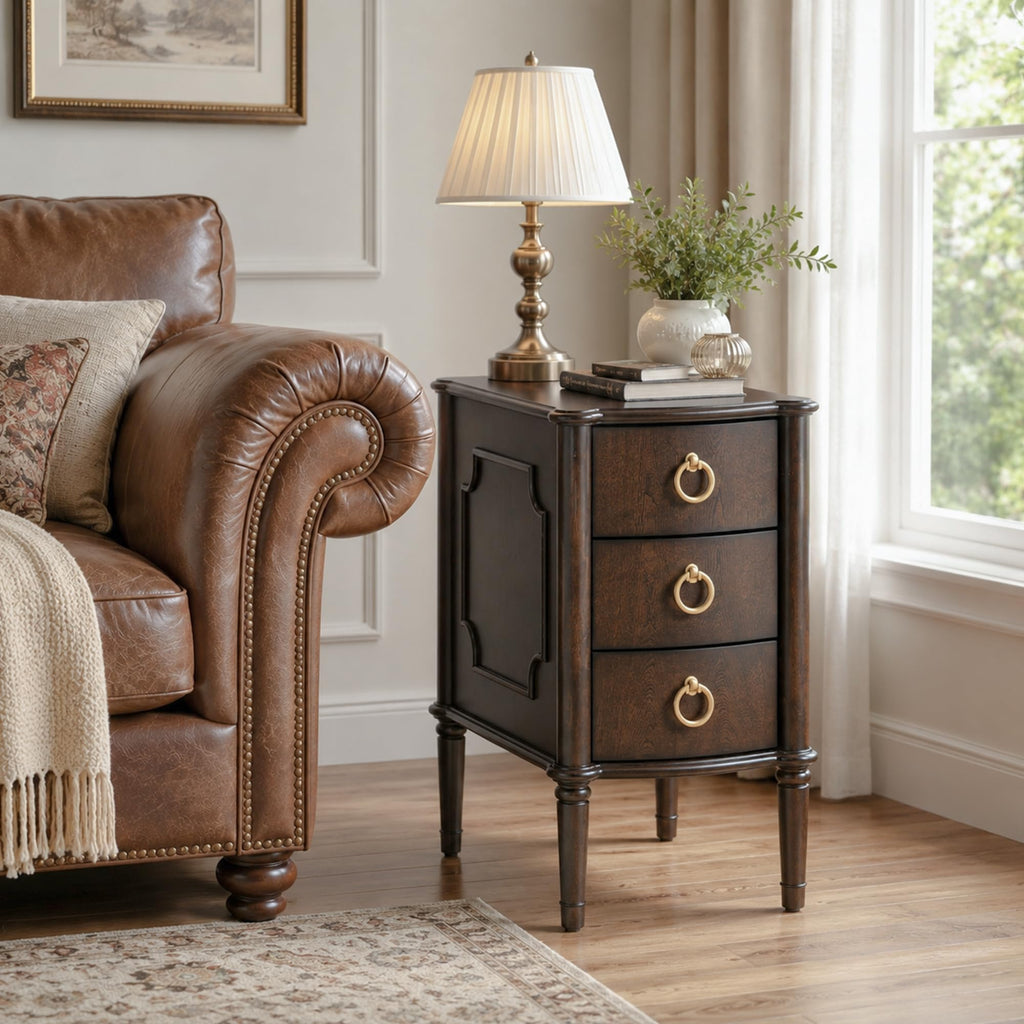 Narrow Wood Nightstands Set of 2 I6810