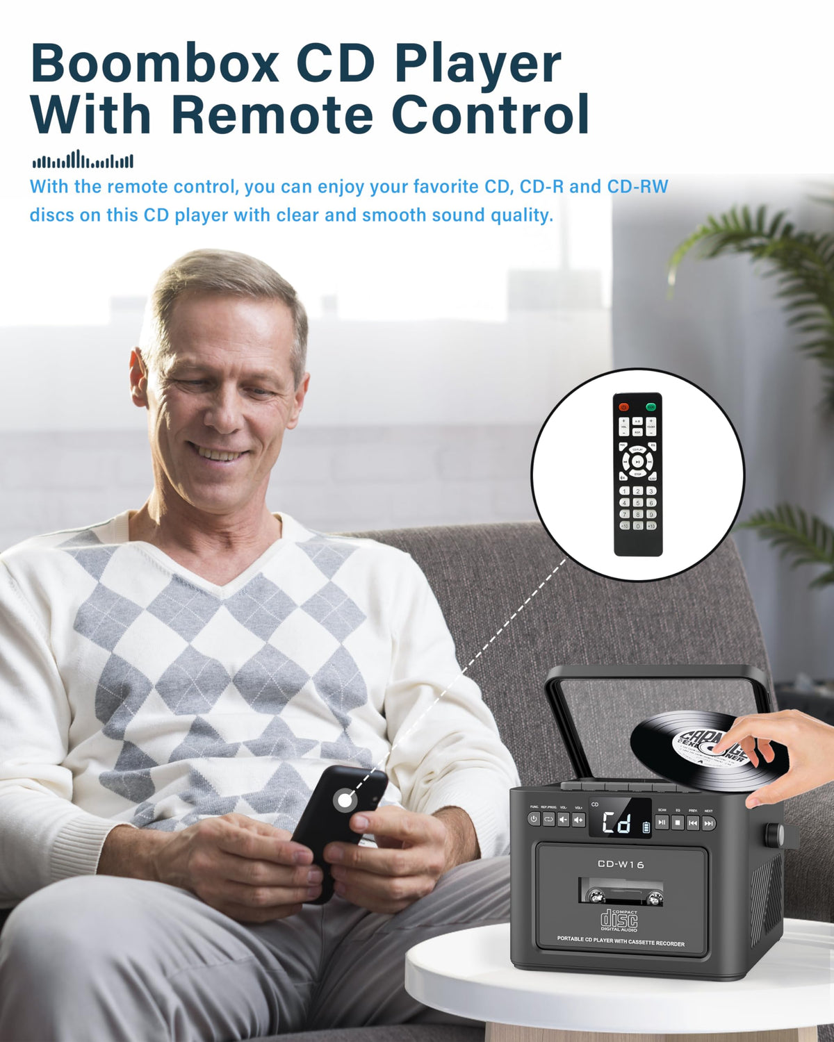 Boombox Cassette CD Player Combo with Bluetooth O26031