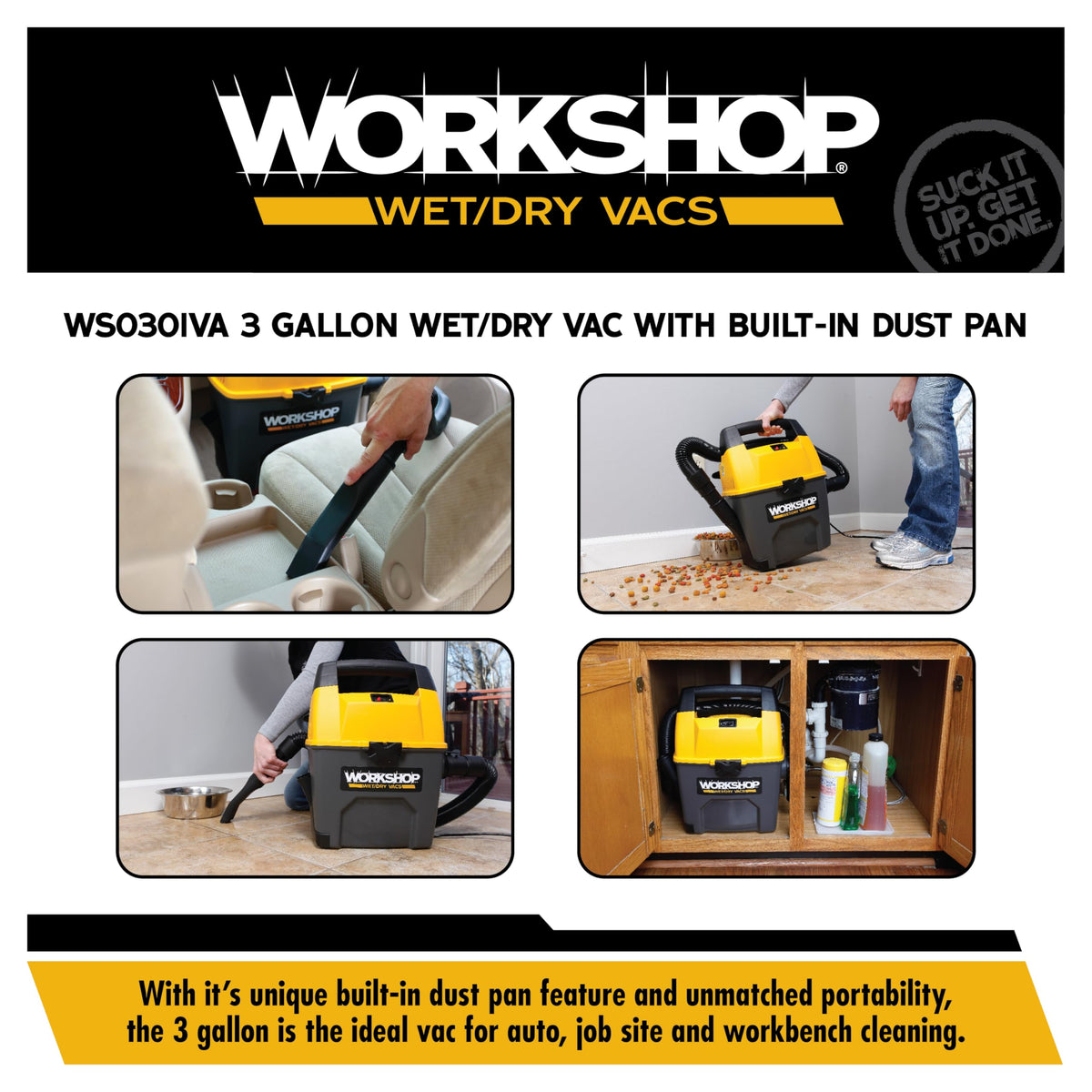 3-Gallon Wet Dry Vacuum Cleaner M413