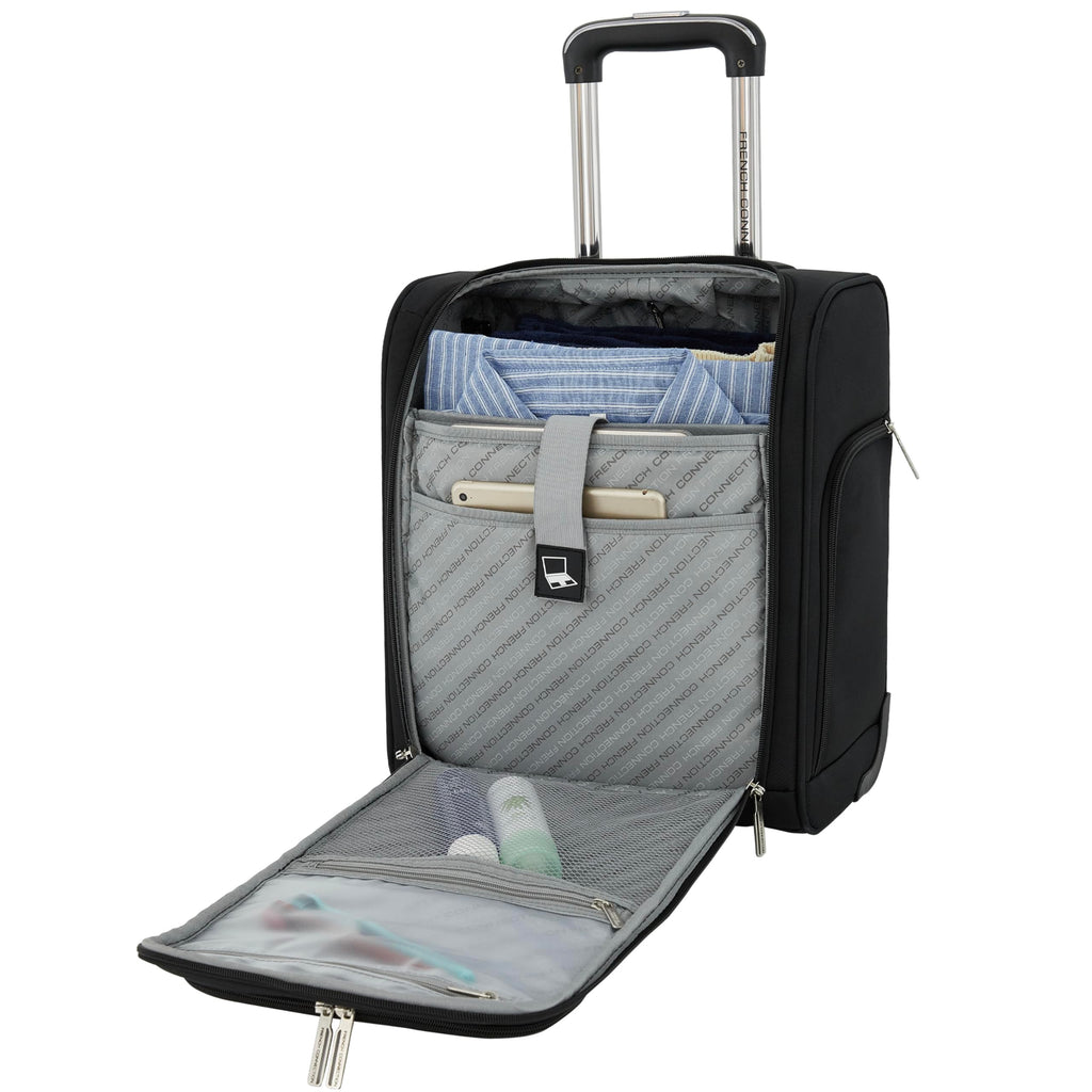 16" Underseat Carry-On Luggage with USB/USB-C Ports, Black S595