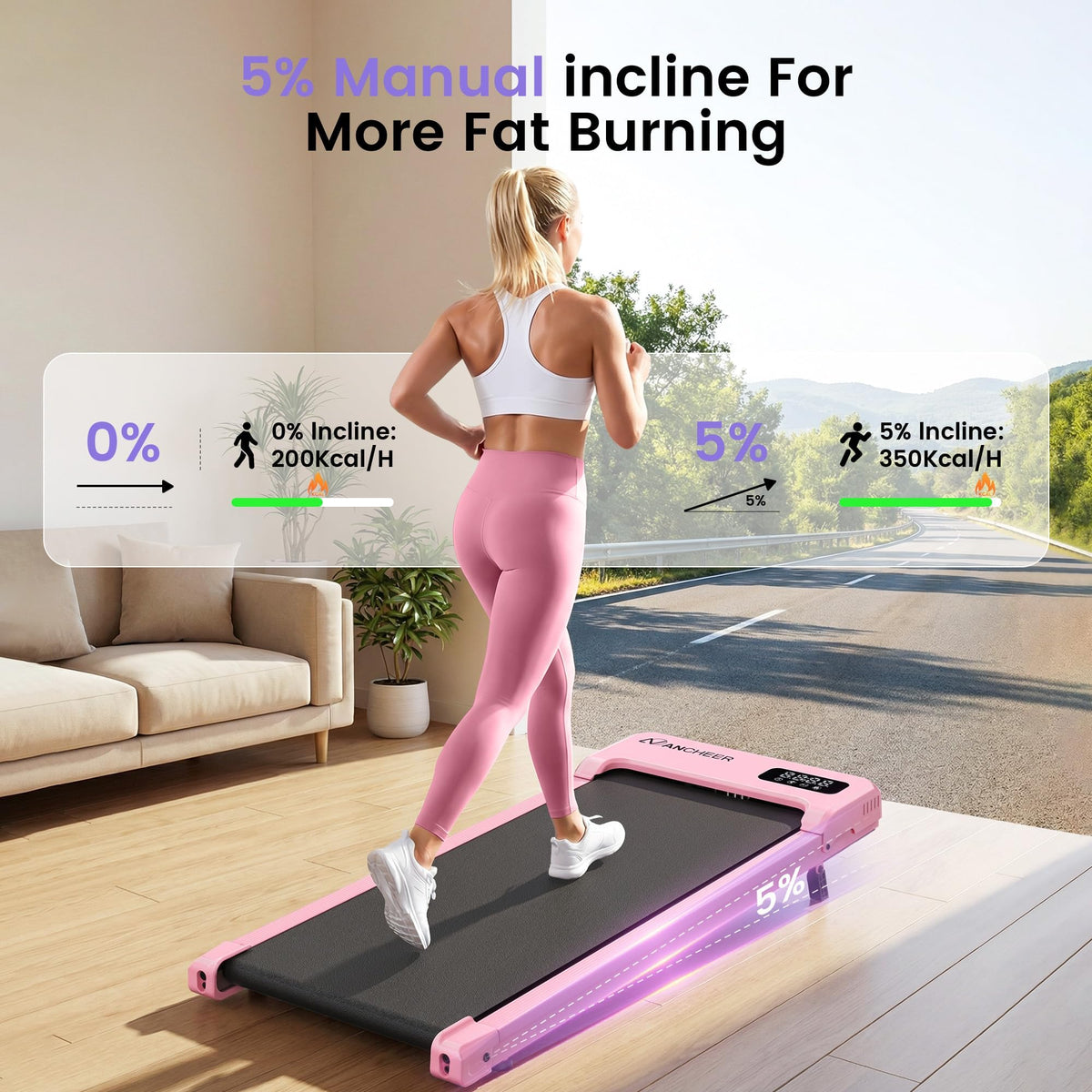 Walking Pad with Incline Treadmill D918