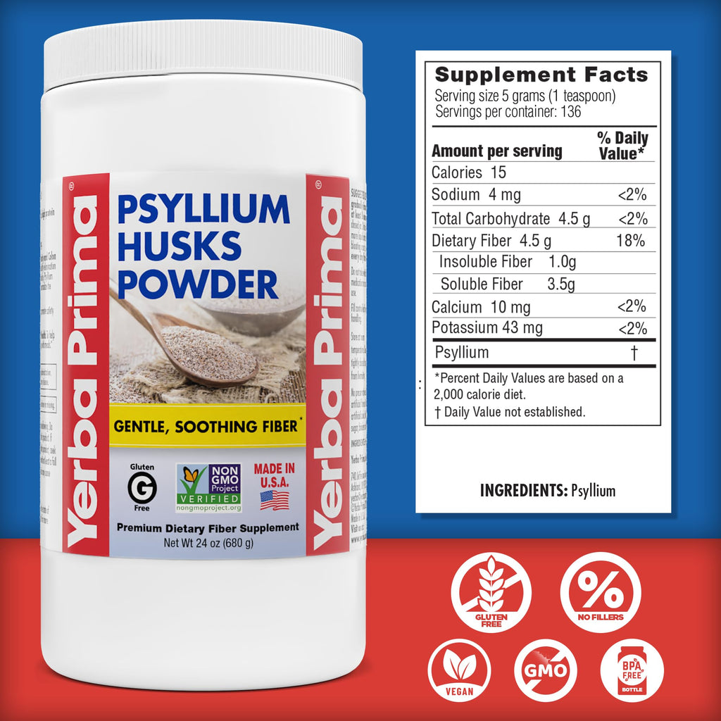 24 oz Unflavored Psyllium Husk Powder Fiber Supplement S1787