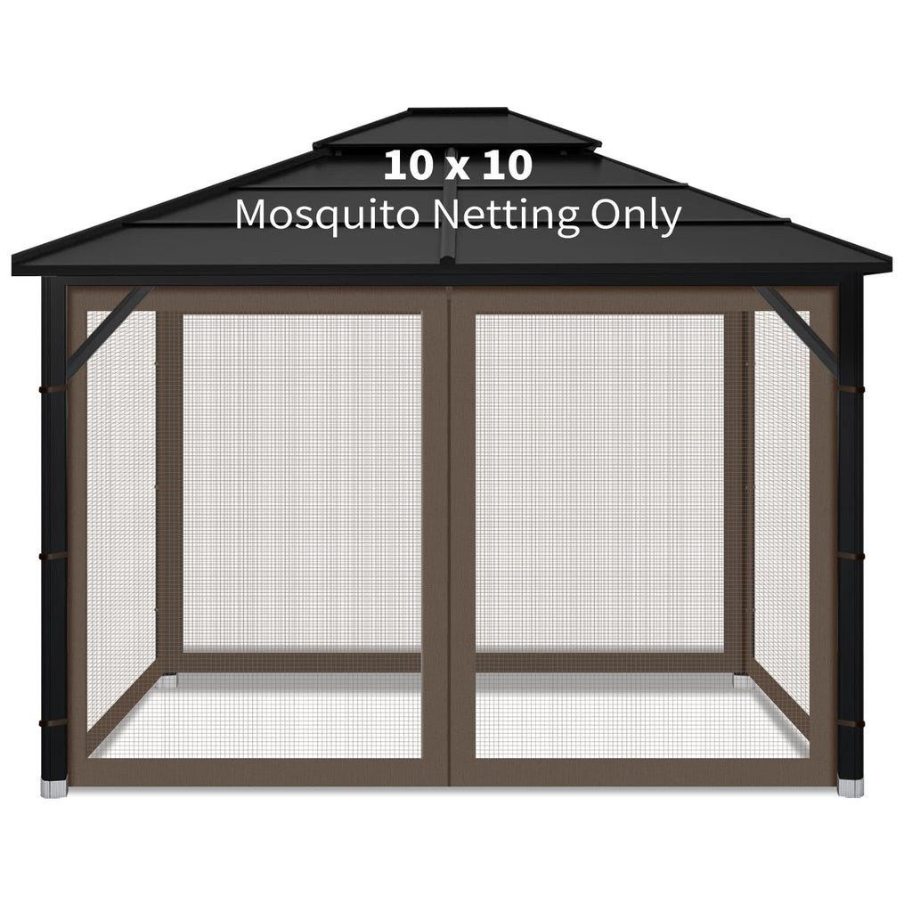 10x10 ft Coffee Gazebo Replacement Mosquito Netting C163