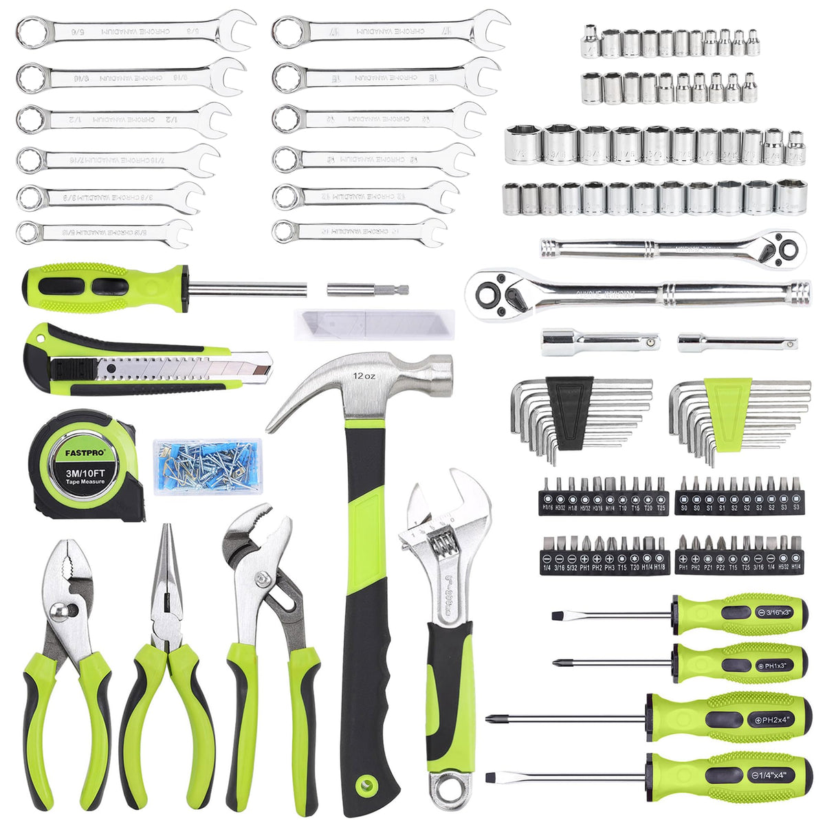 225-Piece Home Repairing Tool Kit with Tool Box K536
