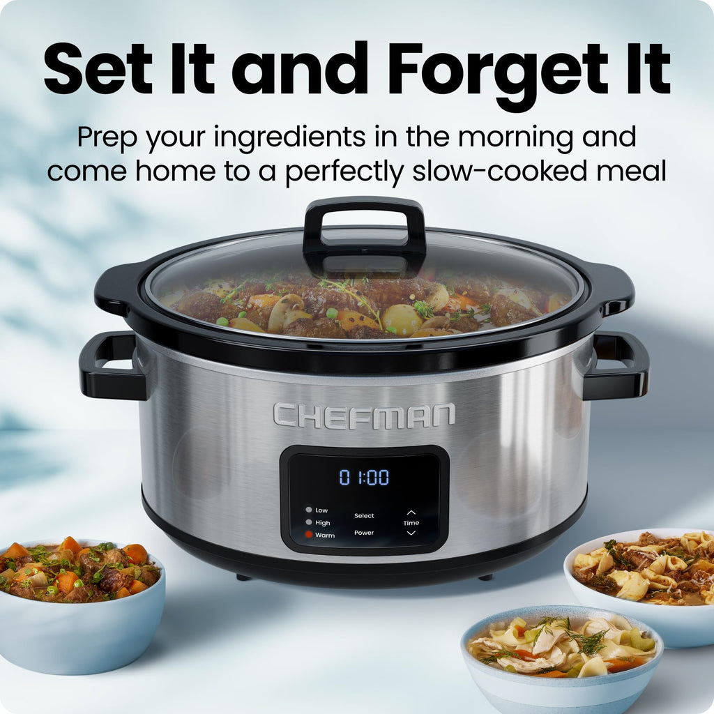 7 Quart Programmable Digital Slow Cooker with Ceramic Crock D489