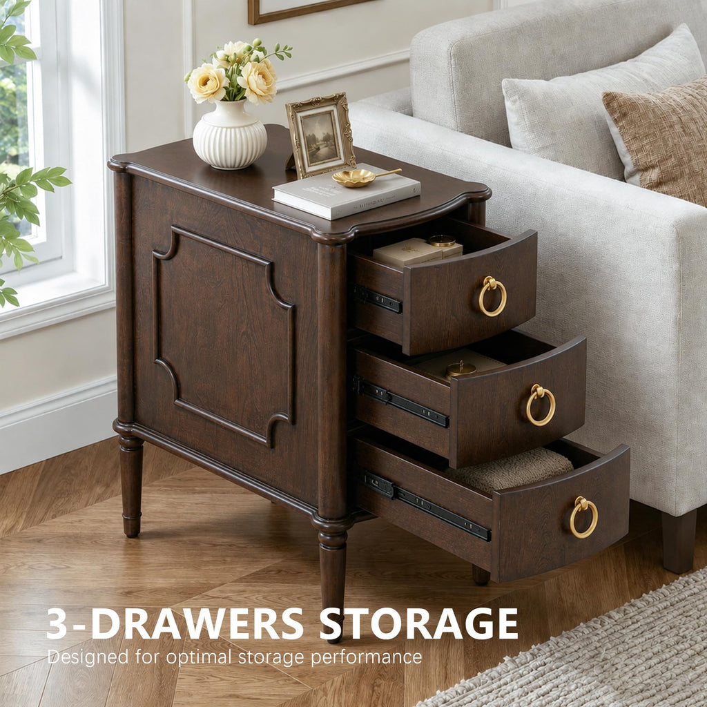 Narrow Wood Nightstands Set of 2 I6810