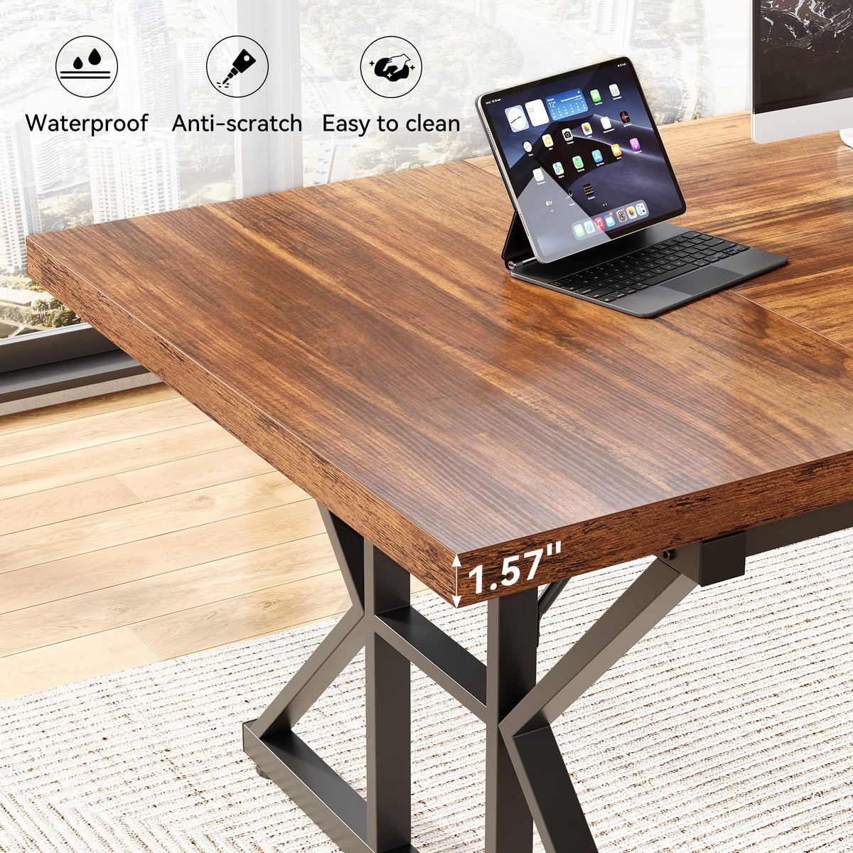 70.8-Inch Wooden Office Desk X29112