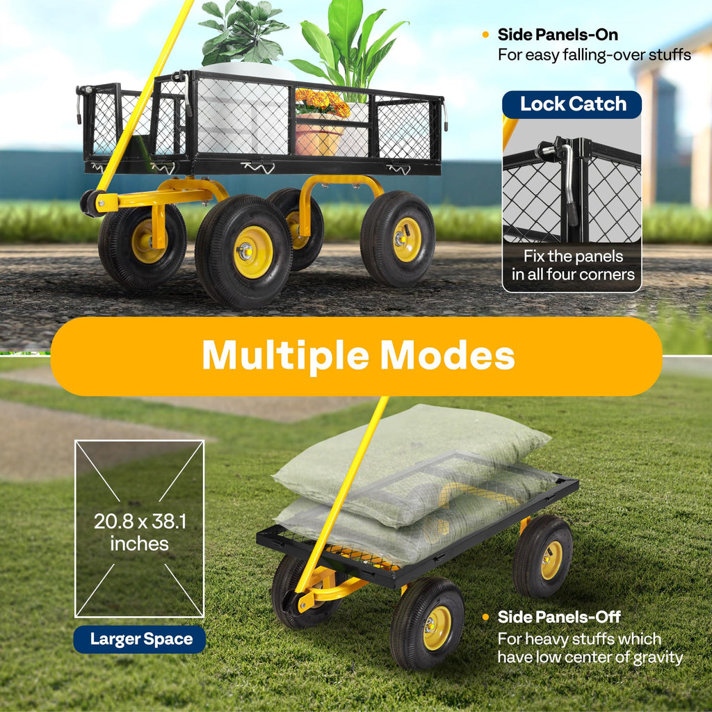 Heavy Duty 4.5 Cu Ft Mesh Steel Garden Cart I2344