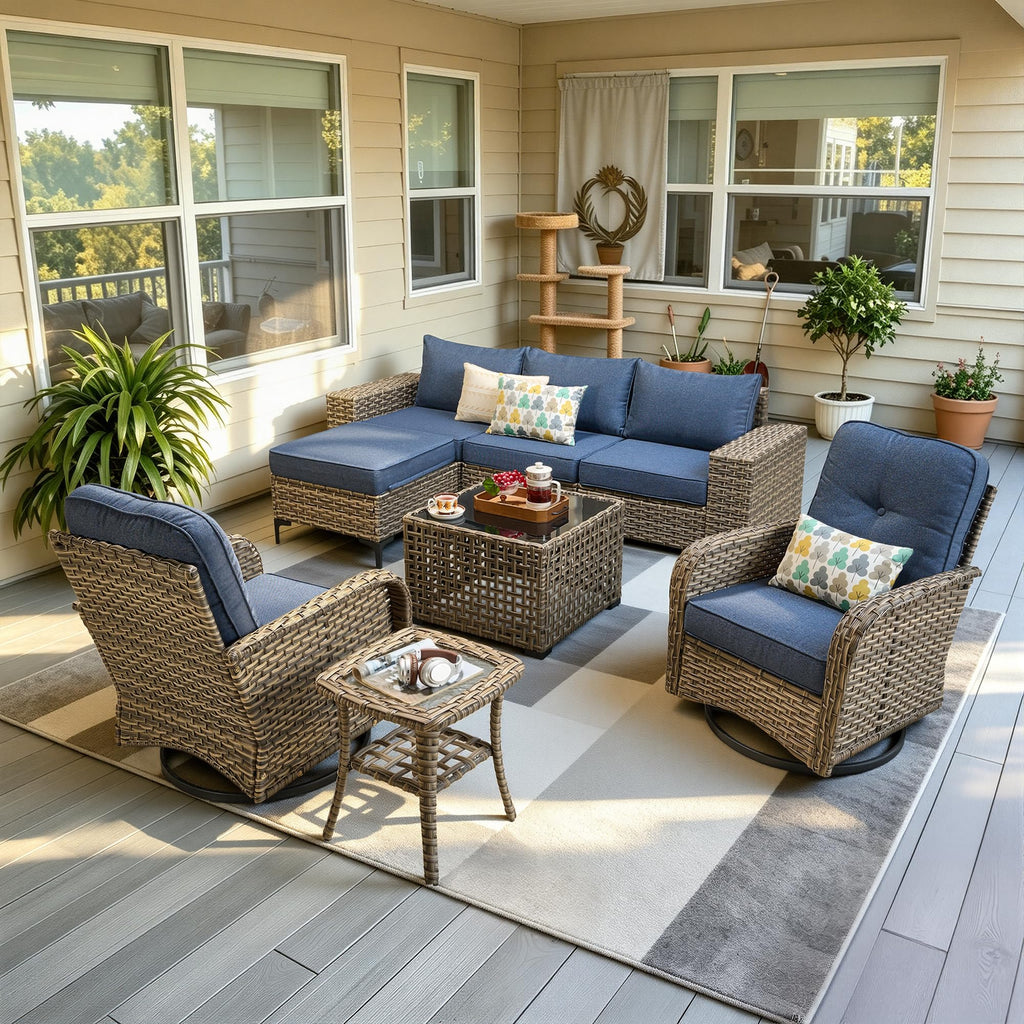 8 Piece Wicker Outdoor Sectional Sofa Set K867