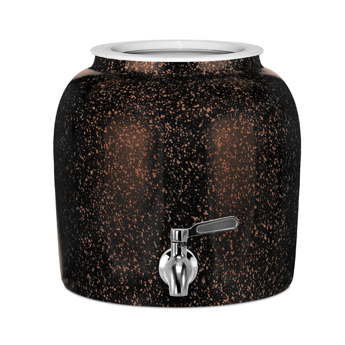 Porcelain Ceramic Crock Water Dispenser with Stainless Steel Faucet and Lid P768353