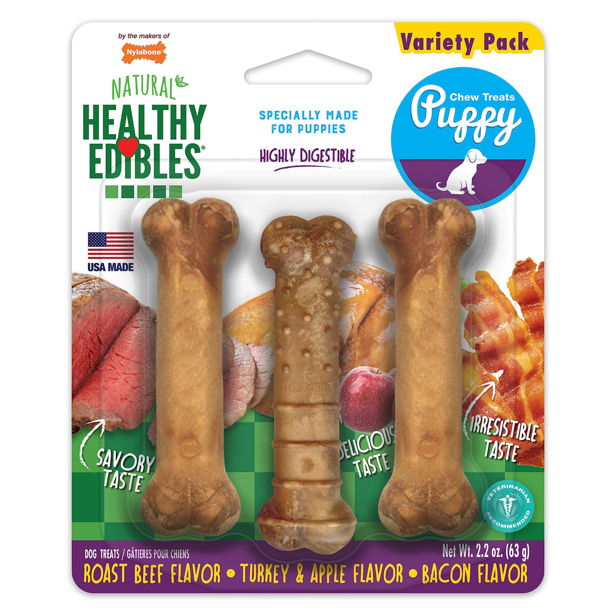 Healthy Edibles Puppy Dog Treats Variety Pack, 3 Count R5810