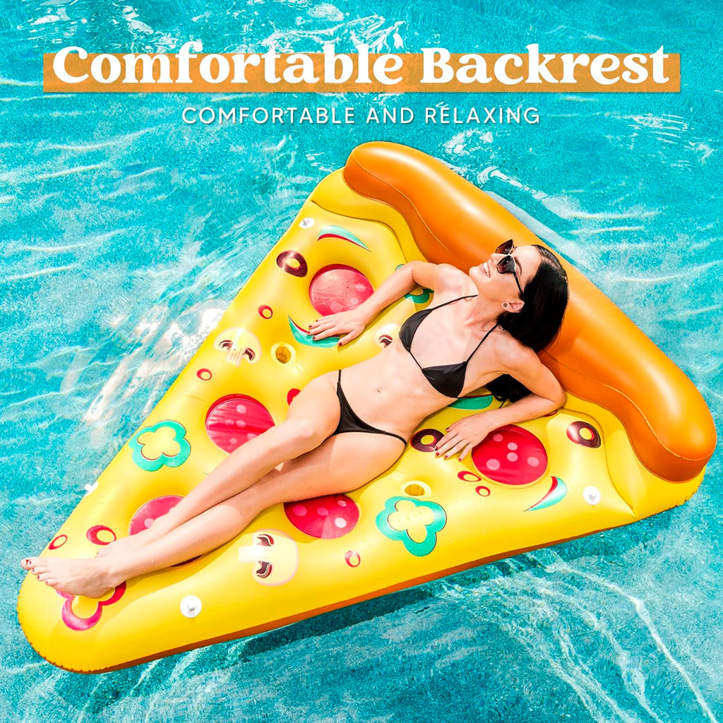 Inflatable Pizza Slice Pool Float with Cup Holders Z7156