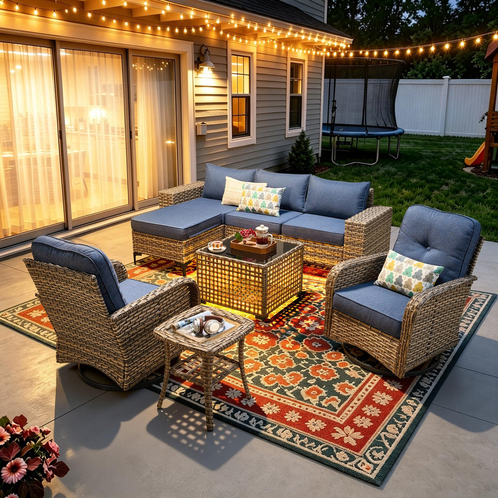 8 Piece Wicker Outdoor Sectional Sofa Set K867