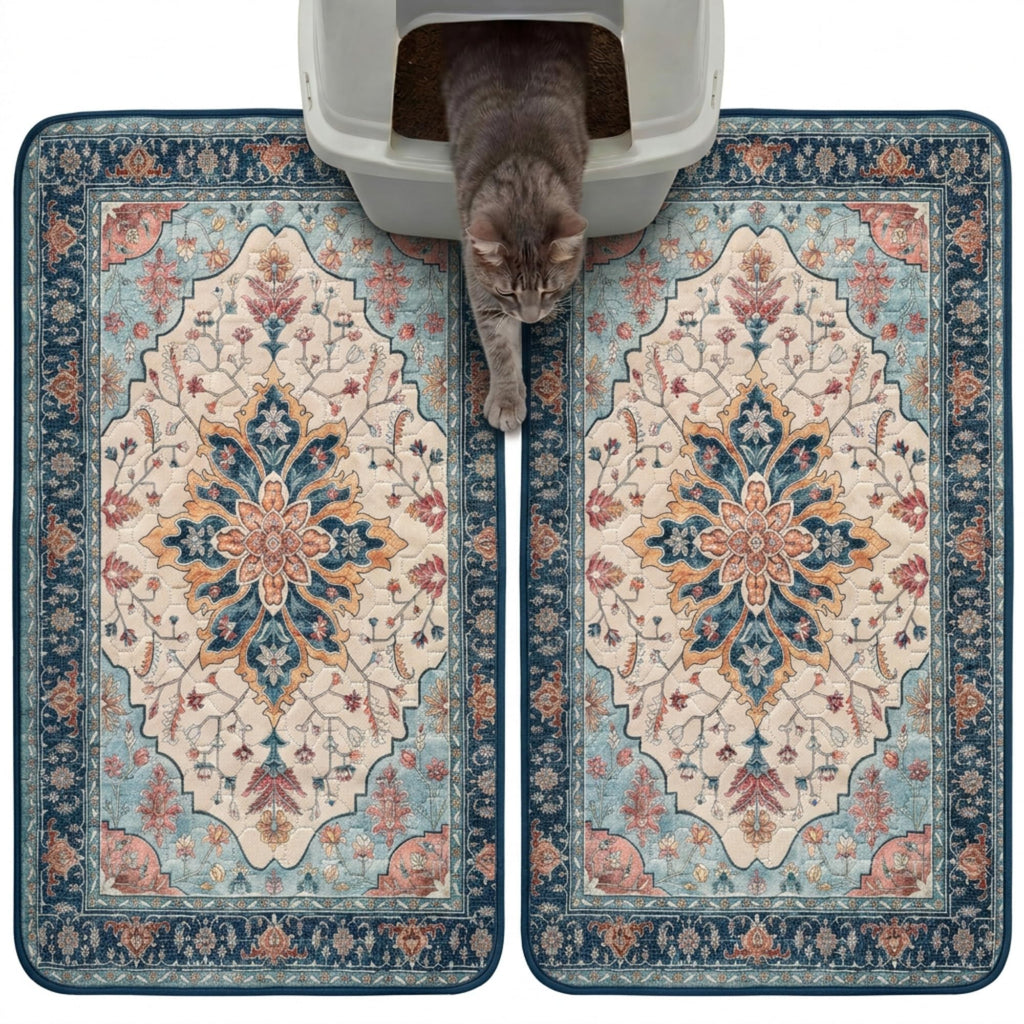 Cat Litter Mat 2 Pack, 18x28 Machine Washable Waterproof Non Slip J627085