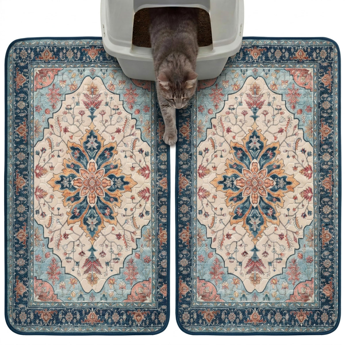 Cat Litter Mat 2 Pack, 18x28 Machine Washable Waterproof Non Slip J627085